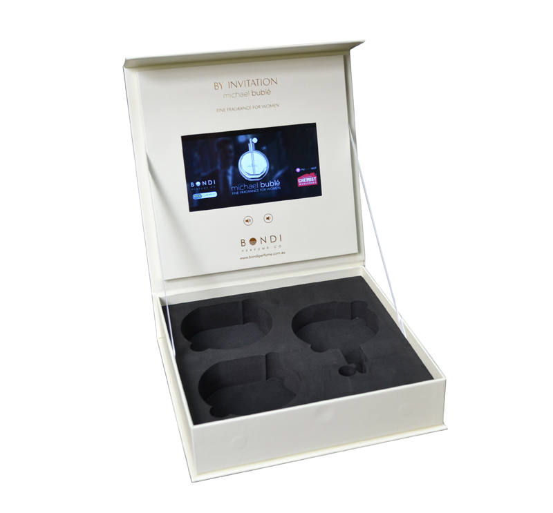 video gift box lcd panel monitor lid 7 inch screen foam well