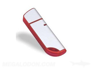 red and white plastic usb thumb drive dongle