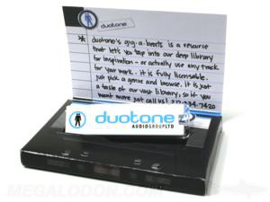 custom usb box set duotone thumb drive cassette box design