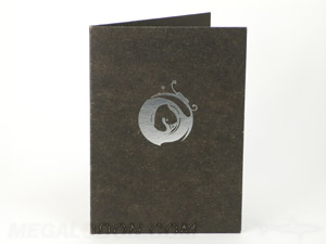 black fiberboard dvd packaging silver foil stamping